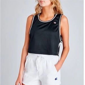 Champion cropped black tank jersey - medium